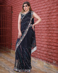 Crinkle Chiffon Saree