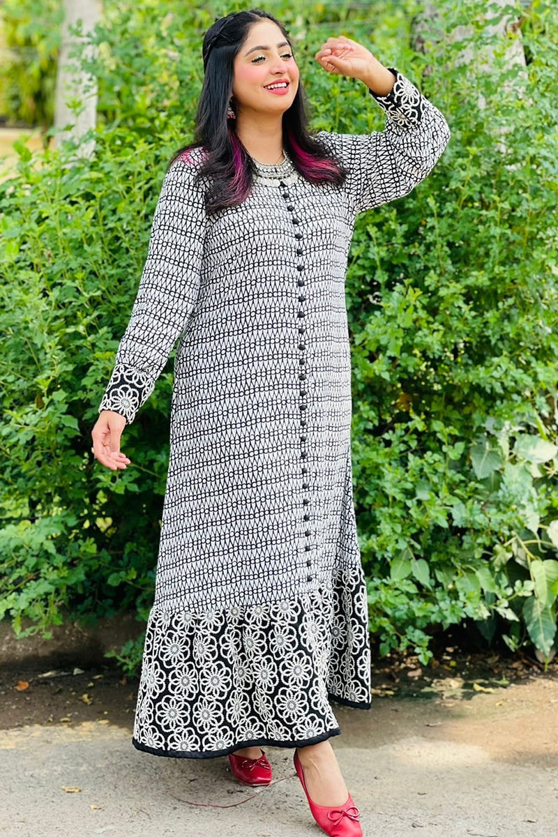 lawn long dress Lou V Neck Long Dress Gardenia